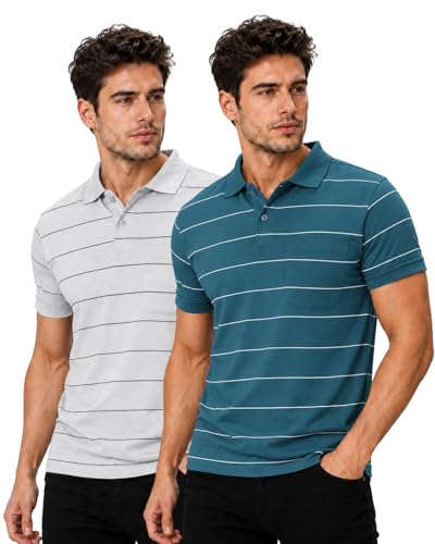 Image of INKKR Striped Polo Neck T-Shirt Dora Combo