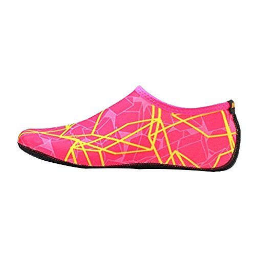 Goodsatar Calcetines del agua, Zapatos unisex de la piel del agua Baja arriba Buceo Buceo Calcetines de playa Buceo Calcetines de Snorkel Zapatos del fútbol del voleibol Para los deportes acuáticos Yoga (Rosa, EU:38-39)