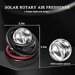JUSTTOP Car Air Freshener, Solar Energy Air Purifier Autorotation Dashboard Car Interior Decor, Crystal Ball Solar Powered Rotating Aromatherapy Diffuser for Vehicle Home Office (Black)