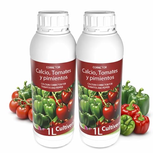 CULTIVERS Calcio Líquido para Tomates y Pimientos 2x1 L | Abono Líquido con Calcio para Cultivos Hortícolas, Horticultura y Jardinería, Uso Regular en Huerto, Jardín y Plantas
