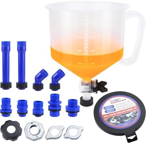 SMART JERRY - Coolant Bleeder Kit, Universal Radiator Burping Funnel, No-Spill Coolant Funnel, Flush Kit