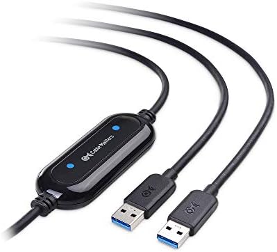 Cable Matters USB 3.0 Data Transfer Cable PC to PC for Windows and Mac Computer in 6.6 ft - PClinq5 and Bravura Easy Computer Sync Included - Compatible with PCMover for Windows System Migration