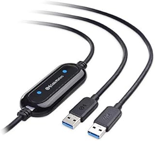 Cable Matters USB 3.0 Data Transfer Cable PC to PC for Windows and Mac Computer in 6.6 ft - PClinq5 and Bravura Easy Computer Sync Included - Compatible with PCMover for Windows System Migration