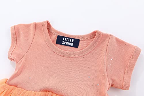 LittleSpring Little Girls Tutu Dress Summer Short-Sleeve Princess Dress3