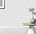 DEWOO 10-Sheet White Peel and Stick Subway Backsplash Kitchen Bathroom Rectangle Self Adhesive Wall Tile Sticker Thin (12