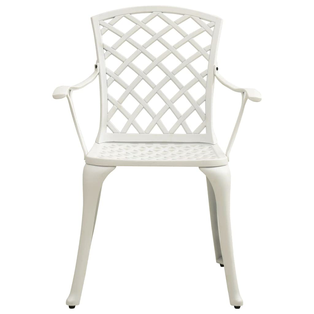 Juego de 3 piezas de mobiliario de aluminio fundido con orificio para sombrilla, resistente a la intemperie, para jardín, balcón o terraza, incluye mesa y dos sillas, resistente a la corrosión