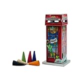 Motif : cabine de douche KNOX Cabines téléphoniques en métal - Motif cabine de douche - Hauteur : environ 11 cm - Pour cônes d\'encens de taille M