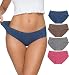 Wealurre Viscose Cotton Bikini Women's Breathable Panties Seamless Comfort Underwear(Dark Basics,L)