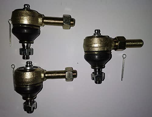 Set of 3pcs Sealed SteeringTie Rod Ends 7359 7540 with Grease Fitting Replacement for 1976-2008 Club Car DS G/E Golf Carts Steering Gear box System