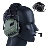 タクティカルヘッドセット、タクティカルヘッドセットマイクヘッドセット、マイク付き安全イヤーマフ、折りたたみ式ヘッドセット、素早く取り外し可能な多目的通信保護ヘッドセット (Color : OD, Size : One size)