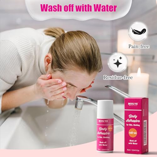 body adhesive roll-on for skin amp clothing 254 oz-sweat resistant water wash off- fashion adhesive for dancers socks stockings leotards bras wigs costumes
