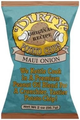 Dirty Brand Potato Chips Maui Onion Flavored 2 oz Bags (Pack of 5)