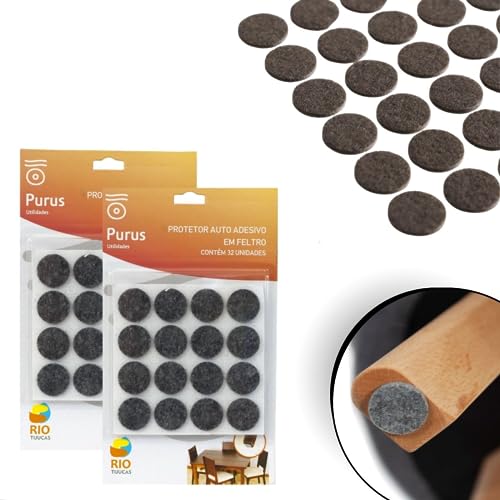 Kit 64 Protetor Feltro Auto Adesivo Pé Sofá Cadeira Mesa