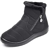 ToatlHeal Boojoy Winter Boots, Bj Boots for Women Waterproof Winter Snow Boots Outdoor Warm Fur Lined Ankle Booties Non-Slip (Black,41)