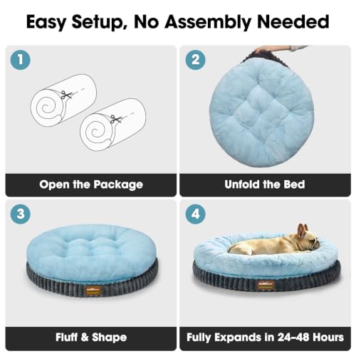 ClevaHome Orthopedic Dog Bed for Large Medium Dogs, 36in Ice Blue by Cleva - Used condition - Image 7