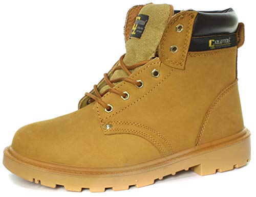 GRAFTERS STEEL TOE SAFETY WORK BOOTS SIZE UK 4 - 16 MENS HONEY NUBUCK M629 KD-UK 15 (EU 51) Cover