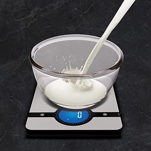 Salter 1240 SSDR Geo Digital Kitchen Scales, Electronic Food Weighing, Stainless Steel Cooking Scale, LCD Display, Touch-Sensitive, Add & Weigh, Easy Clean, Imperial/Metric, Silver