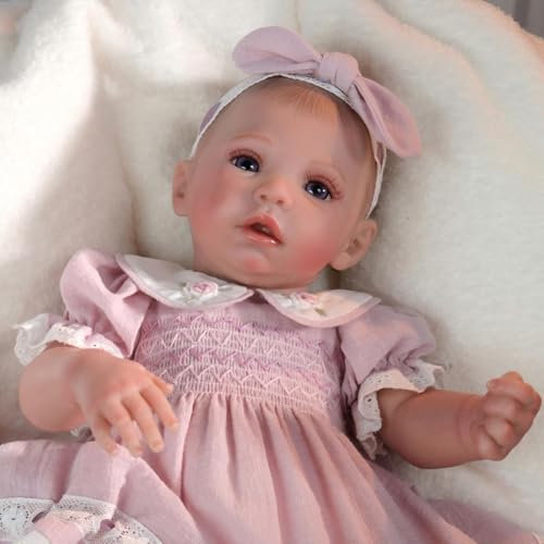 Muñeca bebé renacida de vinilo y tela, 20 pulgadas miniatura 4