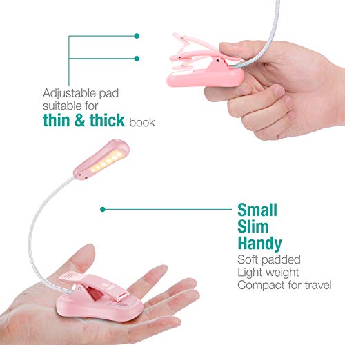 Vekkia Book Light Set with Charger, Clip on Reading Light in Bed with 3