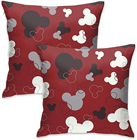 Pack of 2 Cute Pillow Covers Cartoon Cushion Case Standard Throw Pillow Covers for Couch Sofa Bedding Home Decorative Pillowcases 18x18 in (Colorful 2)