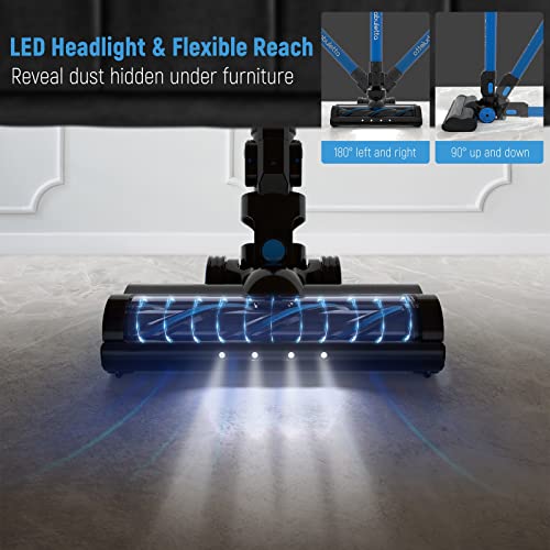 Fabuletta Cordless Vacuum Cleaner, 25 Kpa Stick Vacuum 6 In 1 Set With 8 X 2500Mah Large Battery, Max 50 Min Runtime, 250W Brushless Motor Handheld Vacuum Cleaner For Hard Floor Carpet Pet Hair #TOP4