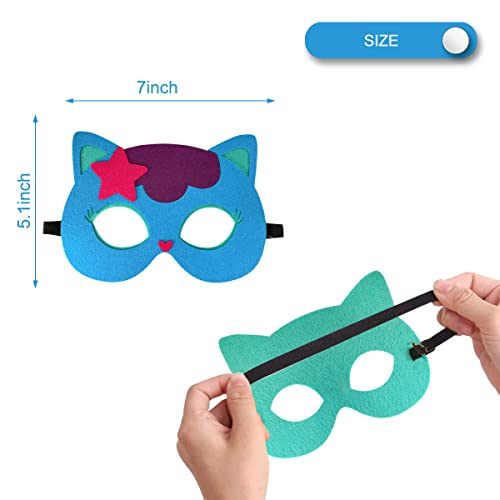 Nine Piece Cat Themed Felt Party Masks #TOP29