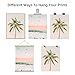 Pastel Beach Wall Art Decor Coastal Ocean Pictures Wall Art Tropical Palm Tree Canvas Prints Pastel Beach Poster Coastal Ocean Artwork Painting for Bathroom Room 12x16 Inch Unframed Set of 2