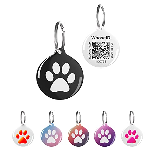 Whoseid Dog Cat Tag Personalized For Pets Name Id Accessories Custom Silent Qr Code Tags Ring Supplies Black #TOP7