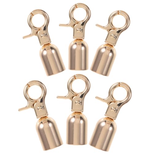 Cabilock Gancho a Presión Metálico para Herrajes de Conexión de Cuerdas Tamaño Pequeño 125 MM Color Dorado Claro Tornillos Pack de 6 Piezas para Barreras Terrazas y Uso Industrial