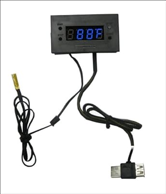 coolerguys 5V USB Powered Thermal Monitor with Digital LED Display for USB-Powered Case Fan