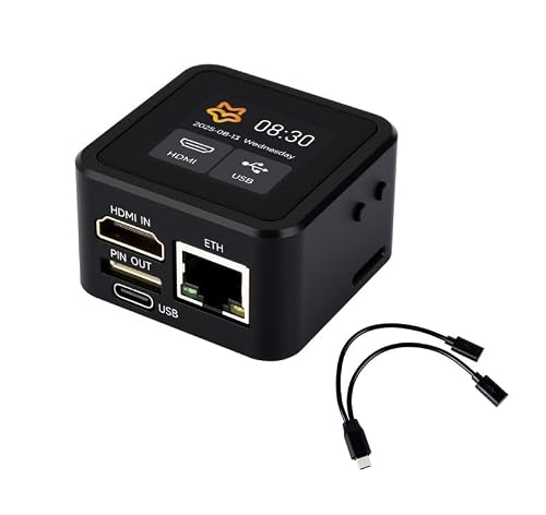 Luckfox PicoKVM �y�� IP KVM �����[�g�Ǘ��c�[���A1920 × 1080@60fps HDMI�r�f�I���͂����HID�M���o�͂��T�|�[�g�A�f�o�C�X�R���g���[���p�A0GB (���C�g) Emmc�A�P�[�X��1.5�C���`�f�B�X�v���C�t���B