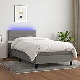 Homgoday ZZ - Cama con muelles, colchón y LED, color gris oscuro, 100 x...