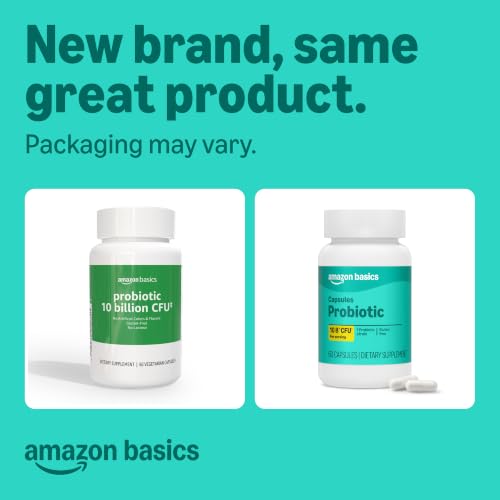 Amazon Basics Daily Probiotic, 10 Billion Active Cultures, Supporting Digestive and Intestinal Health, Capsule, 60 Count, Two Month Supply, Packaging May Vary view 2