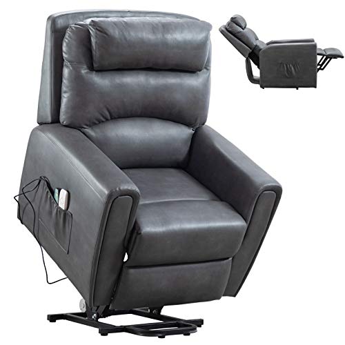 Pongsona Electric Power Lift Recliner Chair Sofa Heated Vibration Massage Lift Chairs Recliners