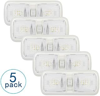 Kohree 5 Pack Upgraded Led RV Ceiling Double Dome Light Fixture, 12V RV