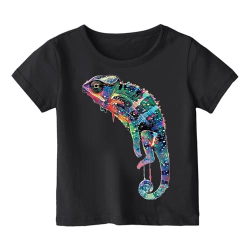 Image of Boys' T Shirts Short Sleeve Graphic Printing Crew Neck Summer T-Shirt Black