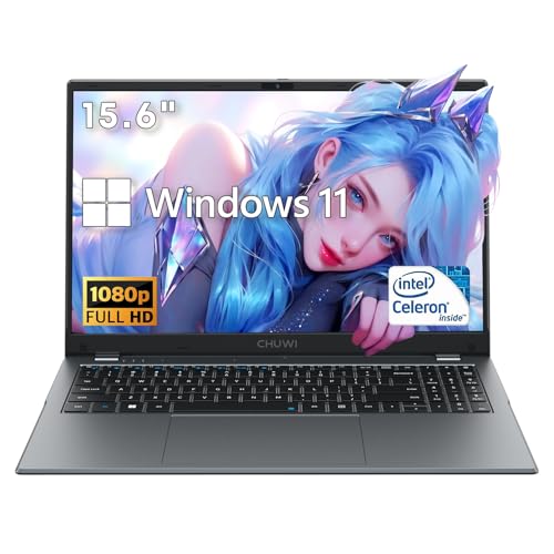 Image of CHUWI Laptop Computer 15.6'', 256GB SSD 8GB DDR4, Windows 11 Business Laptop with Intel Celeron CPU, 2K FHD Display, TF Card, WiFi, Bluetooth, HDMI, Type-C, 38Wh Battery, Grey (Herobook Plus)