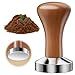 51mm Coffee Tamper, Wooden Handle Espresso Press Tamper Stainless Steel Espresso Tampers for Coffee Machine Coffees Bean Powder Hammer for Coffees Grounds Barista Machines Accessory