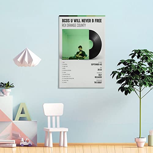Poster Rex Orange County BCOS U WILL Never B FREE pour déco bureau et chambre