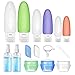 Silicone Travel Bottles, FDA Approved Refillable Containers Food-grade BPA-free Silicone Squeezable Bottle Container Spray Bottles Cream Jars for Shampoo Lotion Leak-proof Containers with Inner Label