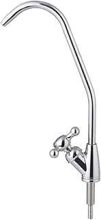 Grifo de agua potable de acero inoxidable 304 con boquilla giratoria de 360° y grifo de filtro frío único, compatible con sistemas de ósmosis inversa y filtración debajo del fregadero, plateado