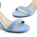DREAM PAIRS Women's Chunk Low Heel Pump Sandals,Size 8,Baby/Blue/Suede,CHUNK