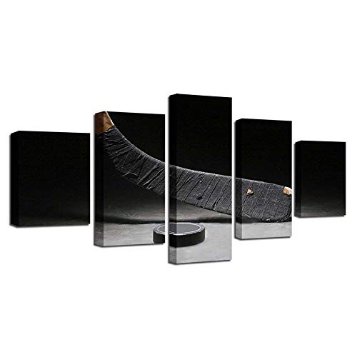 Tableau moderne ice hockey deco salon grand format impression toile 5 pieces