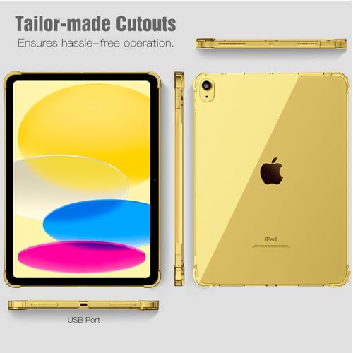 Coque iPad 11e génération jaune transparent antichoc TPU