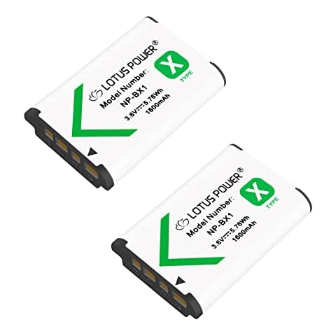 LOTUS POWER NP-BX1 Batteries High Capacity, NP BX1 Battery Compatible with Sony DSC-RX100 / RX100 V / RX100 VII DSC-HX80 FDR-X3000 HDR-AS100V (2 Batteries) Cover