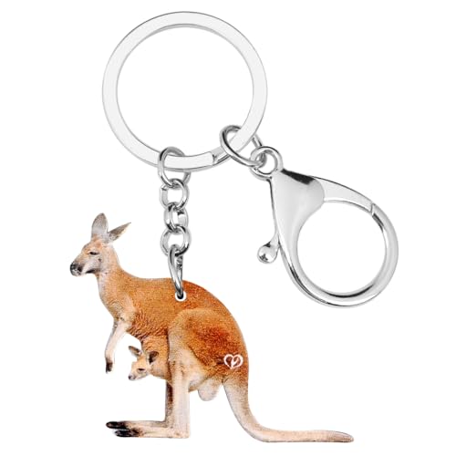 WEVENI Acrylic Australian Kangaroo Keychains for Women Teen Girls Cute Wild Animals Gifts Accessories Purse Wallet Charms