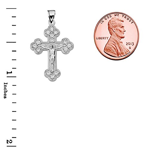 Gold Crucifixes Fine Eastern Orthodox CZ Pendant in Sterling Silver2