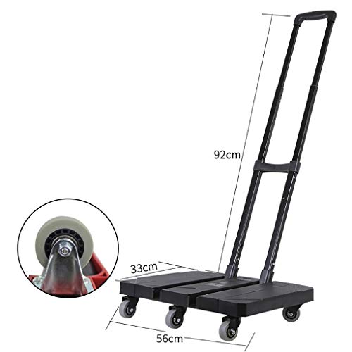 AHXF Carrello Spesa Portaspesa 3 Ruote Saliscale Leggero con Struttura 100% Alluminio, Borsa Lavabile in Lavatrice con Scomparto Termico E Portata 100kg 68 * 36 * Altezza 99CM (Color : Black)