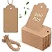 SallyFashion 200pcs Kraft Paper Gift Tags with Free 200 Root Natural Jute Twine(Water Ripple)