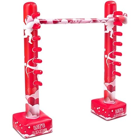 Threan Valentine's Day Inflatable Limbo Game for Little Ones Adults Valentine Party Games Fun Limbo Carnival Game Limbo Stick Engage Your Guests Inflatable Decoration for Valentine Outdoor Party Games Cover